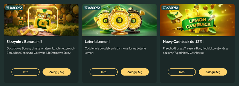 Promocje i bonusy dla użytkowników Lemon Casino 2026